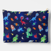 Pochette À Accessoires Watercolor Dinosaur Astronauts In Space Blue (Verso)