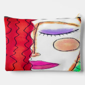 Pochette À Accessoires Wavy Red Hair Art Abstrait original (Verso)