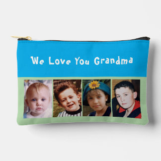 Pochette À Accessoires We love you grandma 4 photo blue green