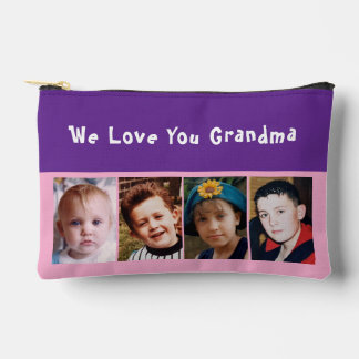 Pochette À Accessoires We love you grandma 4 photo pink purple