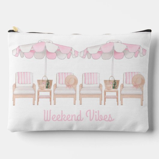Pochette À Accessoires Week-end de Bachelorette Cabana Rose | Vibes de fi (Recto)