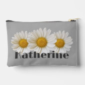 Pochette À Accessoires White Daisers Nom personnalisé Grey (Verso)