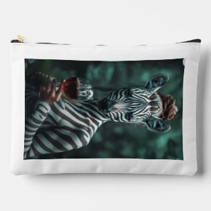 Pochette À Accessoires "Wild Elegance - Zebra Woman Cosmetic Bag"