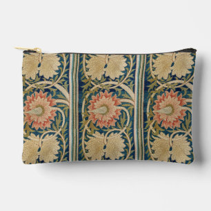 Pochette À Accessoires William Morris Fleur Rose Soie Broderie Antique