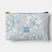 Pochette À Accessoires William Morris, Monogramme Acanthus Bleu Art Nouve (Recto)