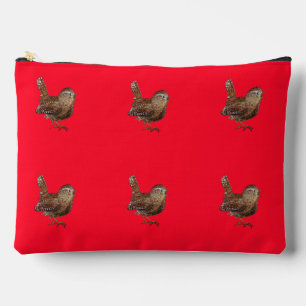 Pochette À Accessoires Wren Bird Chantant Vivid Rouge