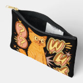 Pochette À Accessoires Wut ? / Illustration d'un chat orange (Ouvrir)