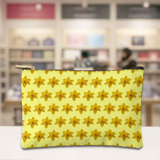 Pochette À Accessoires Yellow Daffodil Seamless Pattern Pouch
