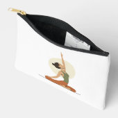 Pochette À Accessoires Yoga Pose Monoline Tons Terres | (Ouvrir)