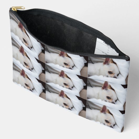 Pochette À Accessoires Your pet dog puppy custom photo chihuahua Zipper (Ouvrir)