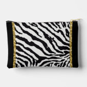 Pochette À Accessoires Zebra glam or scintille avec des roses légers (Verso)