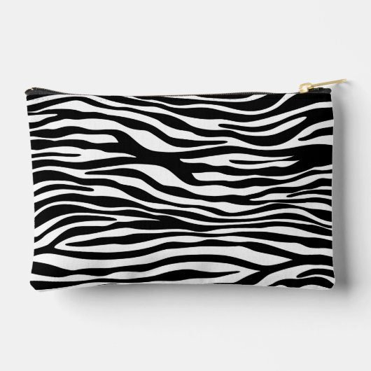 Pochette À Accessoires Zebra Print, Zebra Stripes, Noir Et Blanc (Verso)