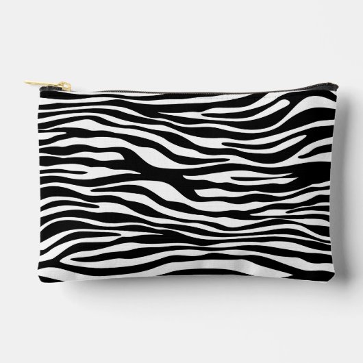 Pochette À Accessoires Zebra Print, Zebra Stripes, Noir Et Blanc (Recto)