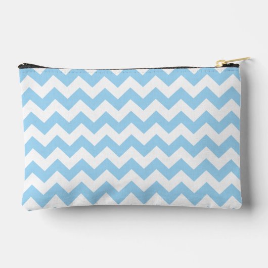 Pochette À Accessoires Zigzag bleu, Chevron bleu, Motif géométrique (Verso)