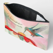 pochette à fermeture éclair mignonne avec colibri (Ouvrir)