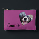 Pochette cosmétique personnalisée pour le visage d<br><div class="desc">Gardez votre maquillage organisé en style avec ce sac de maquillage personnalisé amusant chien sac de maquillage de visage poche cosmétique. Cette poche accessoire est munie d'une fermeture à glissière pratique pour garder vos articles de première nécessité en sécurité. Parfait pour les mamans à chiens, cette pochette personnalisée peut également...</div>