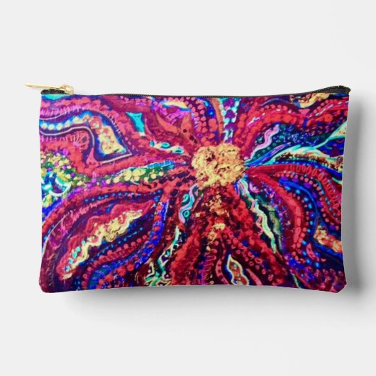 Pochette de fleurs abstraites - Sac à fermeture éc (Recto)