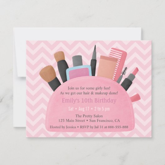 Pochette de maquillage Filles Invitations de fête  (Devant)