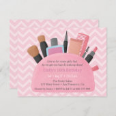 Pochette de maquillage Filles Invitations de fête  (Devant / Derrière)