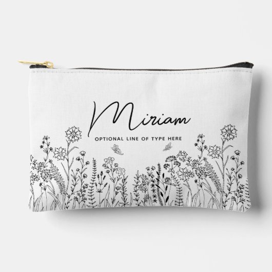 Pochette de Maquillage Florale Tendance Écriture É (Recto)