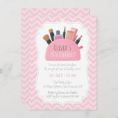 Pochette de maquillage rose Filles Invitations de  (Devant / Derrière)