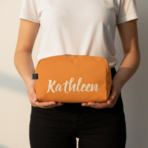 Pochette de voyage personnalisée orange pour cadea