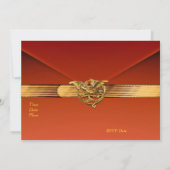 Pochette Invitation Velours Orange Brûlé Bijou Or (Dos)