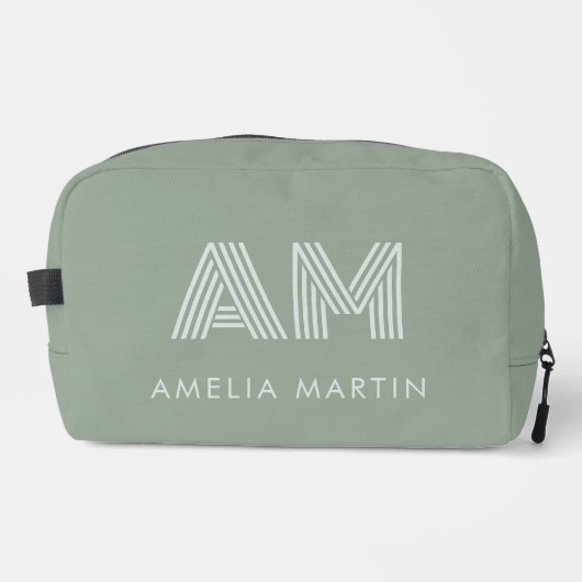 Pochette Monogramme Verte Matcha Minimaliste Sage (Recto)