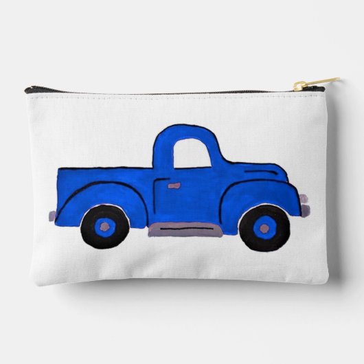 Pochette zippée multifonction de camion bleu peint (Verso)