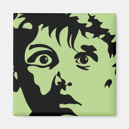 Pochoir d'art graphique de garçon surpris Magnet p (Devant)