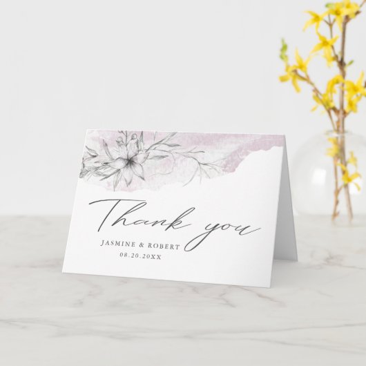 pochoir rustique botanique Carte de remerciements (Fleur jaune)