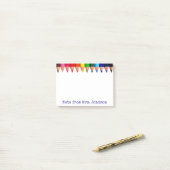 Pochoirs colorés, notes post-it (Sur un bureau)