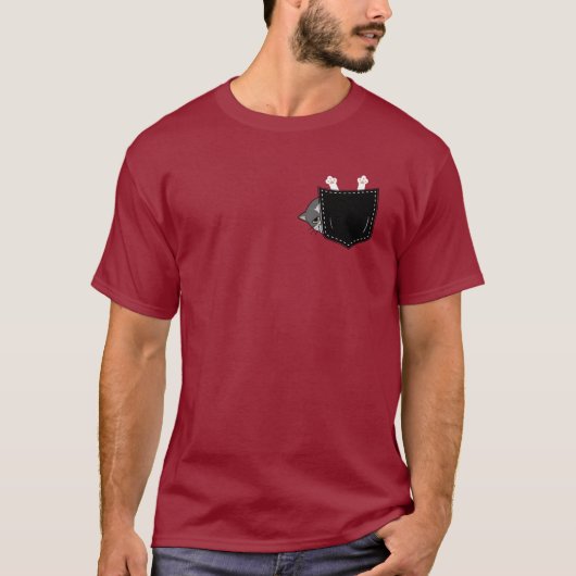 Pocket Cat Magic Design Whimsical Feline Charm T-shirt (Voorkant)