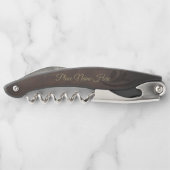 Pocket Corkschroef van gepersonaliseerd hout (Faux Kurkentrekker (Achterkant)