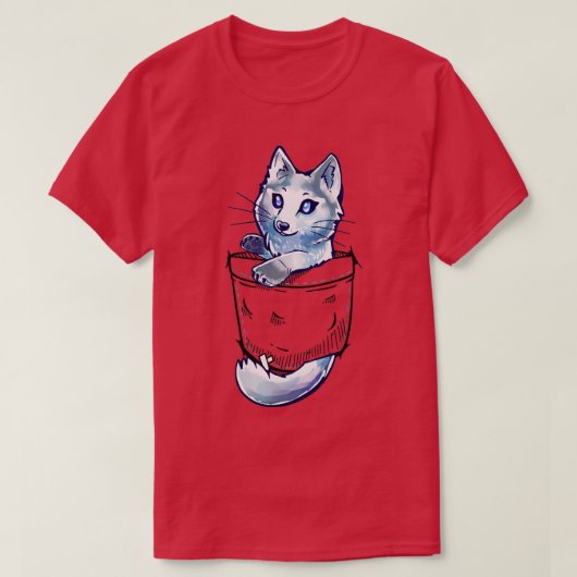 Pocket Cute Marble Fox T-shirt (Design voorkant)