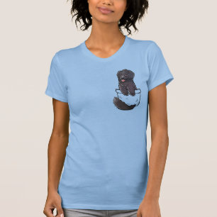 Pocket Cute Newfoundland Puppy Dog T-shirt