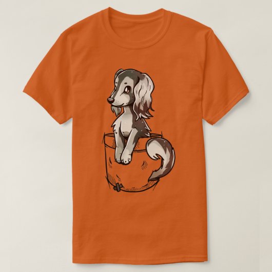 Pocket Cute Saluki Dog T-shirt (Design voorkant)