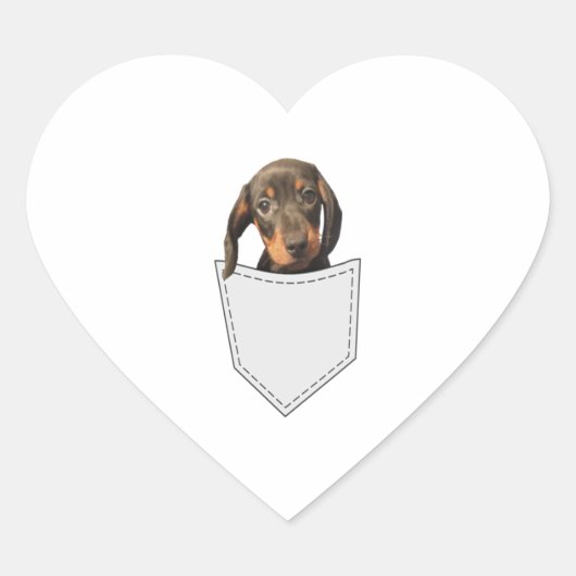 Pocket Dog Dachshund Hart Sticker (Voorkant)