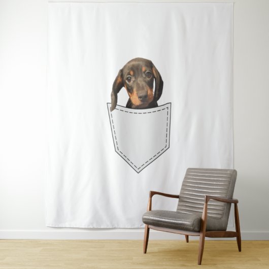 Pocket Dog Dachshund Wandkleed (In situ)