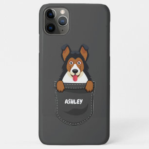 Pocket Duitse herder schattige hond huisdier eigen iPhone 11 Pro Max Hoesje