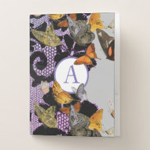 POCKET FOLDER LACE IN BUTTERFLIES CUSTOM INITIAAL
