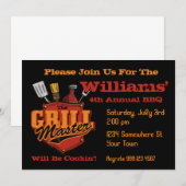 Pocket Grill Master BBQ-uitnodigingen Kaart (Voorkant / Achterkant)