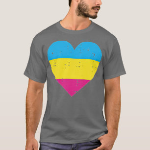 Pocket Heart Funny LGB Pansexual Color Flag Pride T-shirt