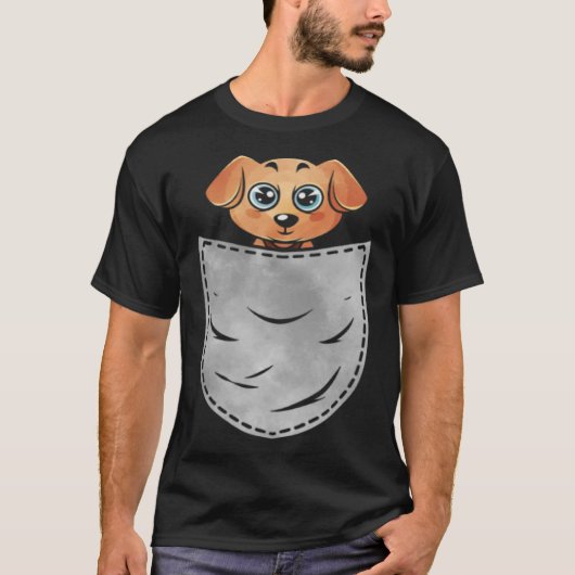 Pocket hond dier in je zak labrador hond t-shirt (Voorkant)