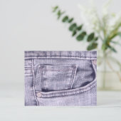 Pocket Jeans Bleu, Tissu, Carte Postale Seams (Debout devant)