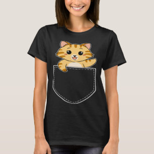 Pocket Kat Leuke Knuffelige Pet Cat Graphic T-shirt