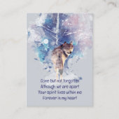 Pocket Keepomwille Memorial Herdenking Wolf Visitekaartje (Voorkant)