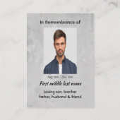 Pocket Keepomwille Memorial Herdenking Wolf Visitekaartje (Achterkant)