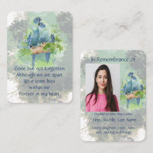 Pocket Keepsake Remembrance Tropische Papegaaien B Visitekaartje