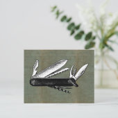  Pocket Knife Art Briefkaart (Staand voorkant)